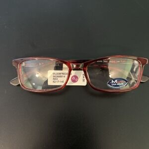 M America USA Made Eyeglass Frames Red Tortoise 52-17-140 Rectangular NWT